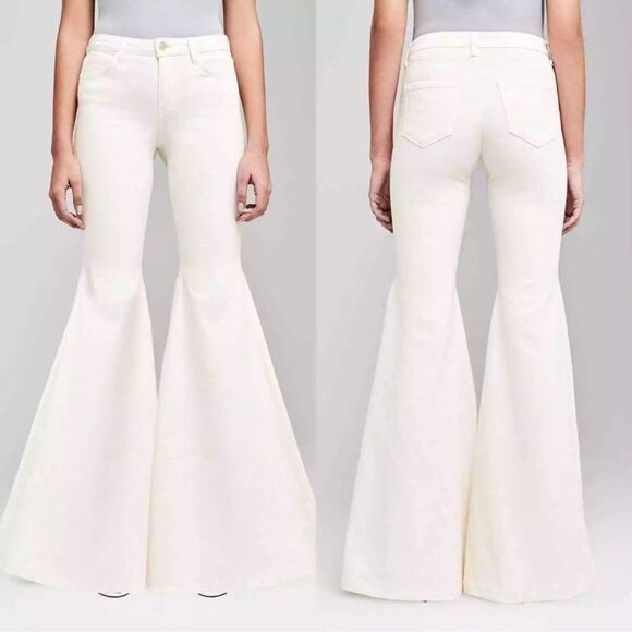 L’ AGENCE  Lorde Super high rise flare vintage white jeans - Picture 2 of 14